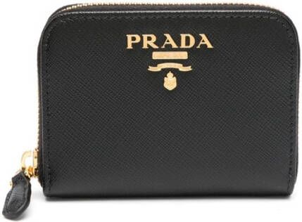 Prada munten portemonnee met rits Zwart