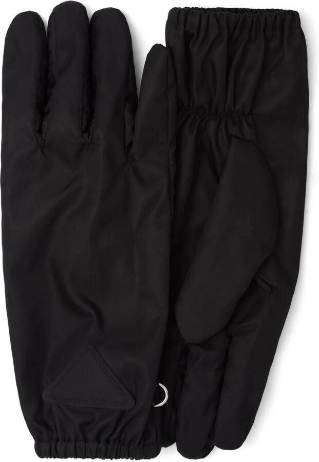 Prada Re-Nylon handschoenen met logo Zwart