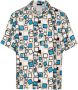 Prada Zijden twill overhemd met geometrische print Beige - Thumbnail 1