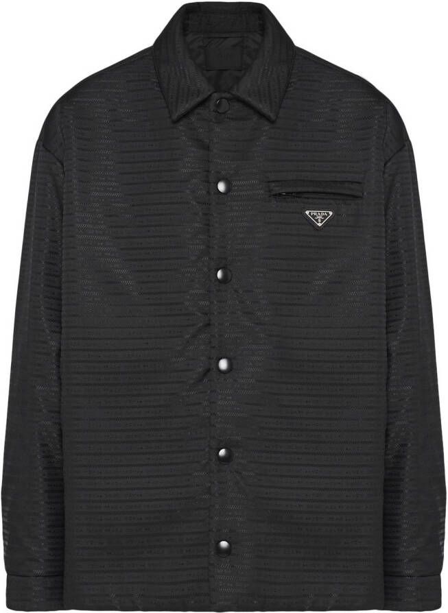 Prada Overhemd met logoprint Zwart