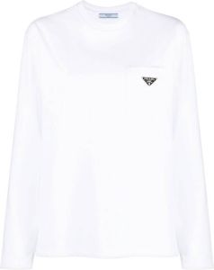 Prada T-shirt met opgestikte zak Wit