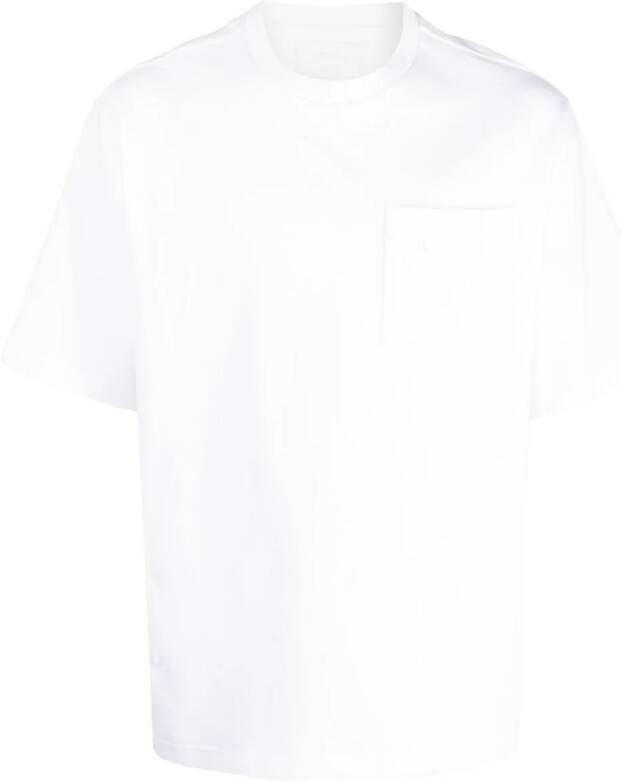 Prada Katoenen T-shirt met logopatch Wit