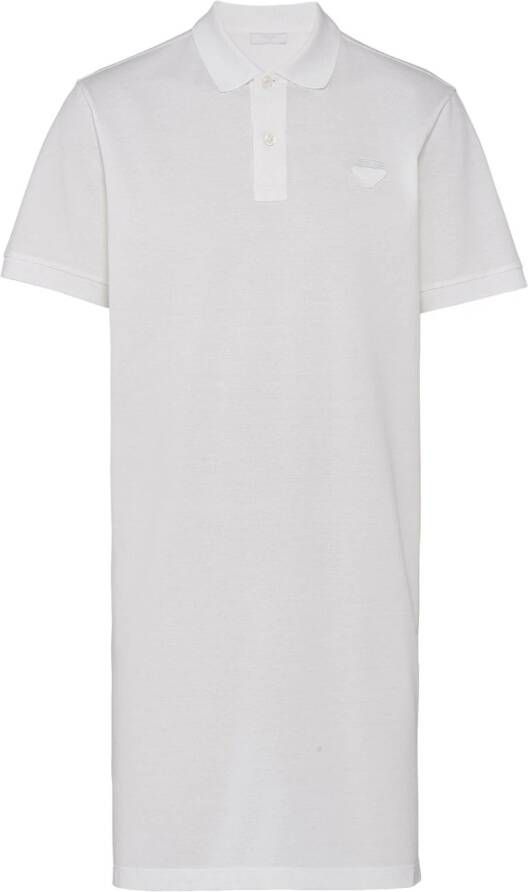 Prada Poloshirt met driehoekige patch Wit