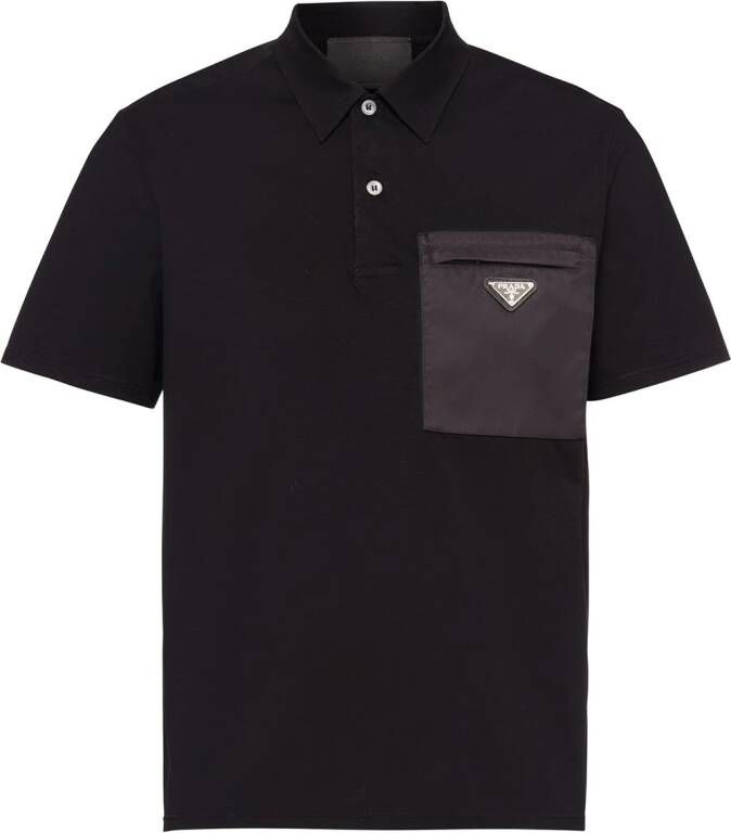 Prada Poloshirt met logo Zwart