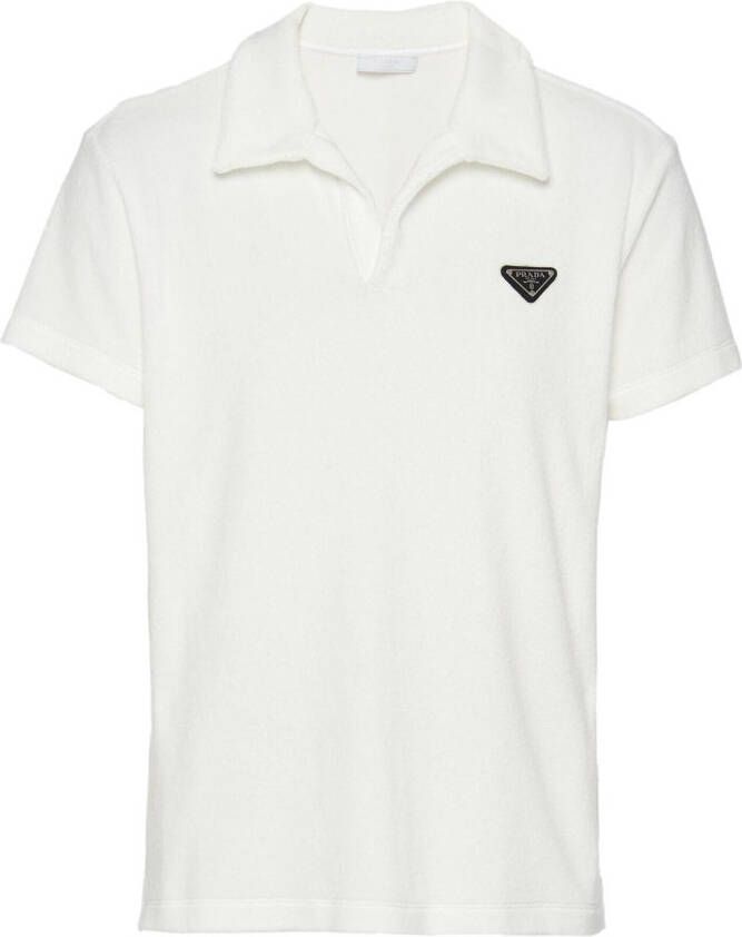 Prada Poloshirt met logoplakkaat Wit