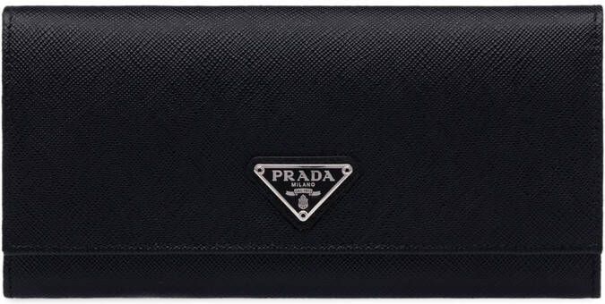 Prada portemonnee met logo Zwart