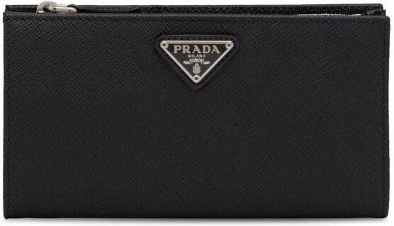 Prada Portemonnee met logo Zwart