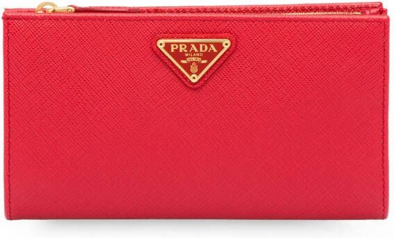 Prada Portemonnee van Saffiano leer Rood