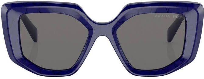 Prada Eyewear Zonnebril met geometrisch montuur Blauw