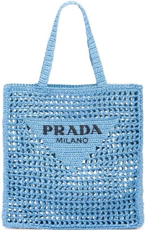 Prada Raffia shopper Blauw