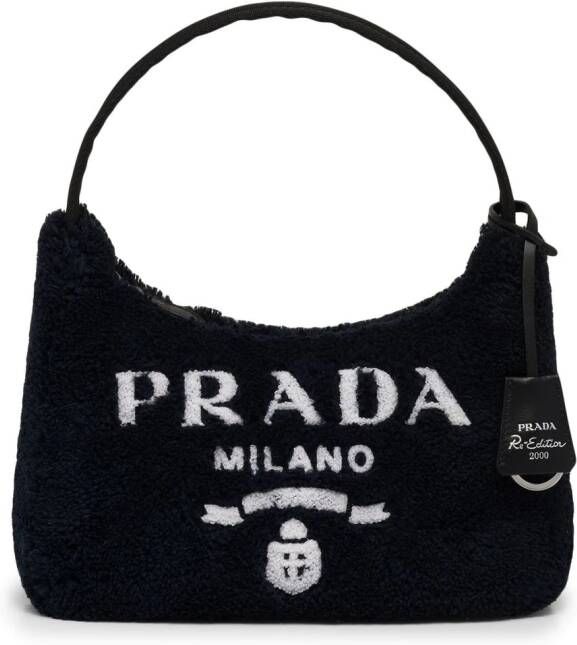 Prada Re-Edition 2000 terry kleine tas Zwart