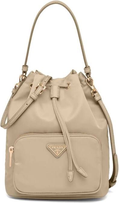 Prada Re-Nylon Duet bucket-tas Beige