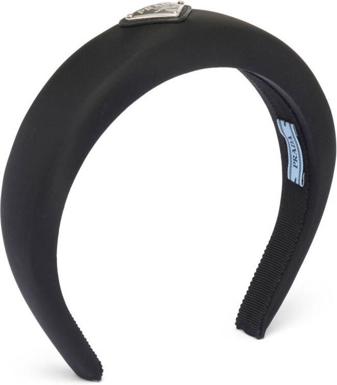 Prada Re-Nylon haarband met logo Zwart