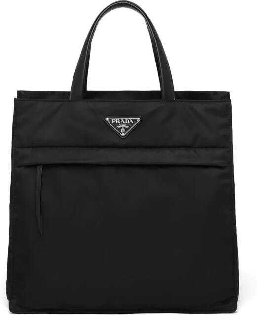 Prada Re-Nylon shopper met logo Zwart