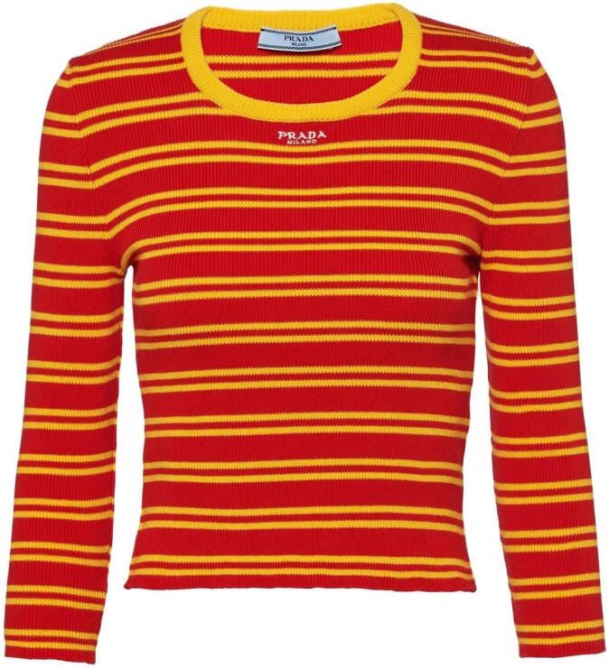Prada Ribgebreide sweater Rood