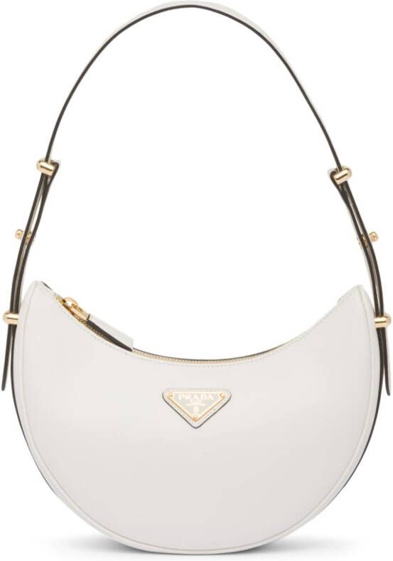 Prada Arqué schoudertas met patch Wit