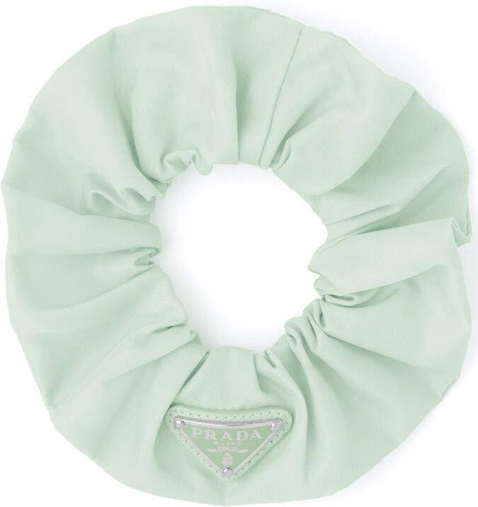 Prada Scrunchie met logo Groen