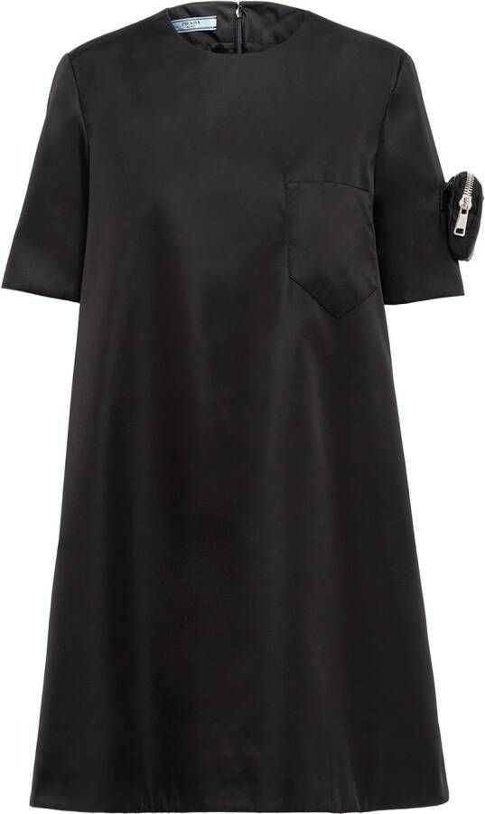 Prada Shiftjurk met logopatch Zwart