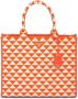 Prada Shopper met borduurwerk Oranje - Thumbnail 1