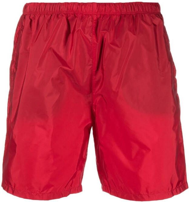 Prada Shorts met logoplakkaat Rood