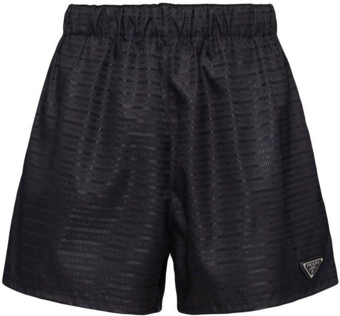 Prada Re-Nylon shorts met logo Zwart