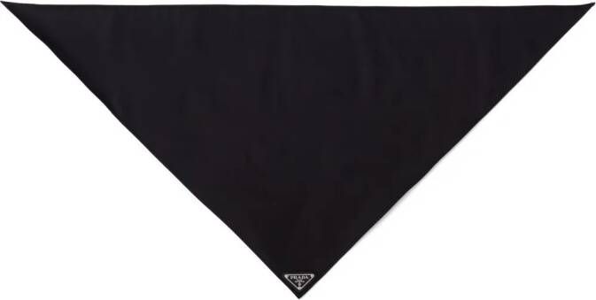 Prada Re-Nylon sjaal met logo-plakkaat Zwart