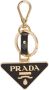 Prada Leren sleutelhanger met logo Zwart - Thumbnail 1