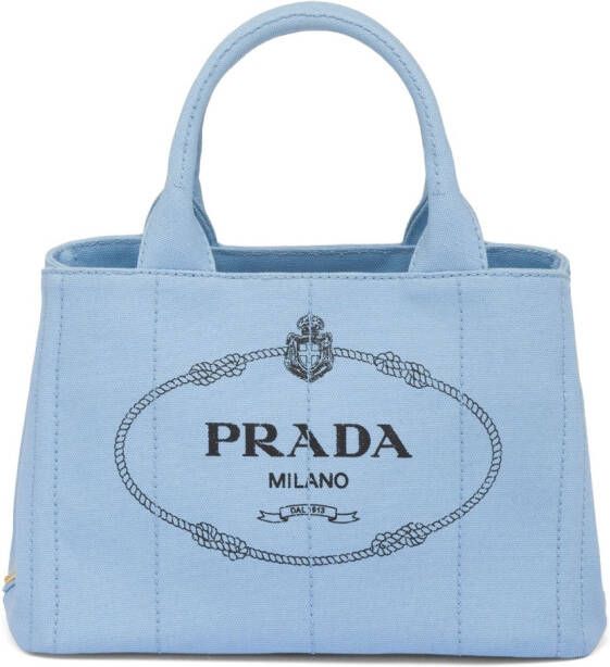 Prada Shopper met logoprint Blauw