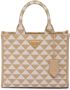 Prada Symbole shopper met jacquard Beige - Thumbnail 1