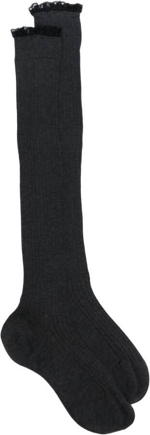 Prada Sokken met kanten afwerking Grijs