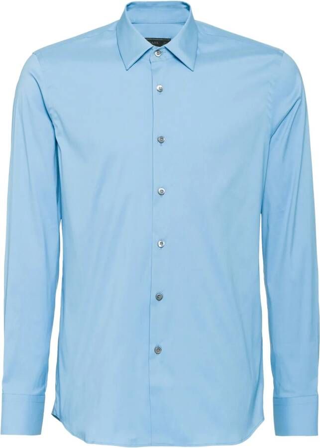 Prada stretch popeline shirt Blauw