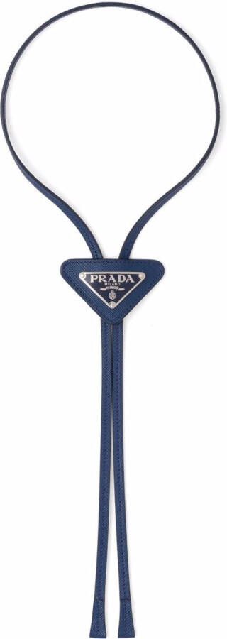 Prada Stropdas met driehoekig logo Blauw