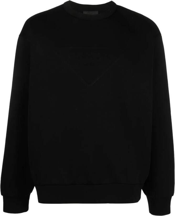 Prada Sweater met logo-reliëf Zwart