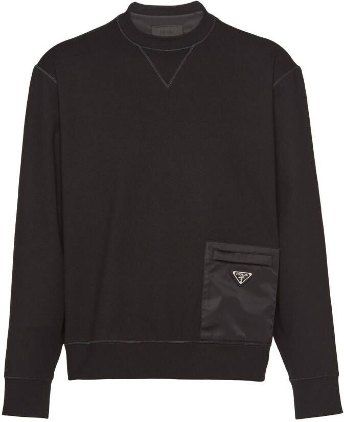 Prada Sweater met logoplakkaat Zwart