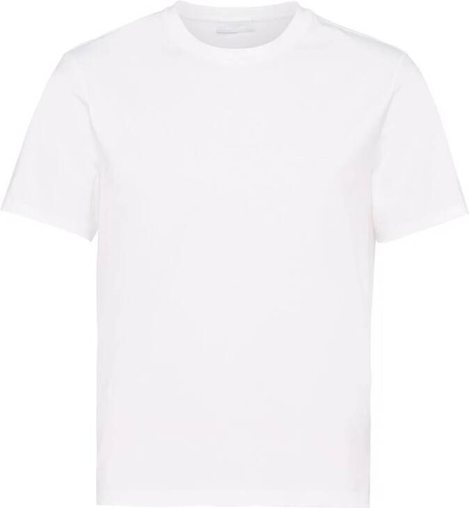 Prada T-shirt met geborduurd logo Wit