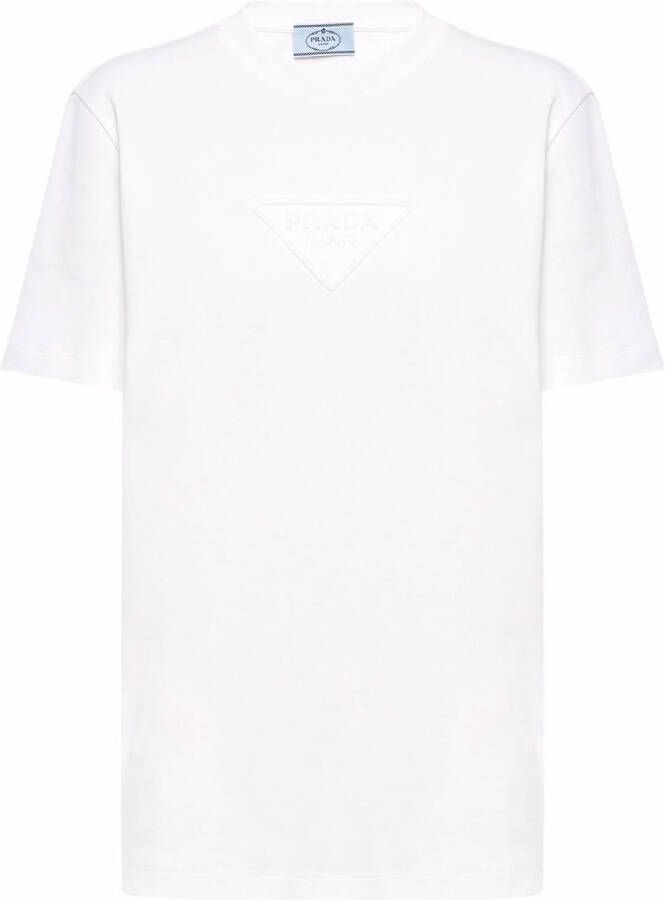 Prada Interlock T-shirt met logo Wit