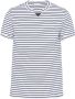 Prada Gestreept T-shirt met logo Blauw - Thumbnail 1