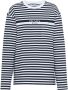 Prada Gestreept T-shirt met logoprint Blauw - Thumbnail 1