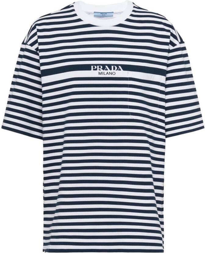 Prada T-shirt met logoprint Blauw