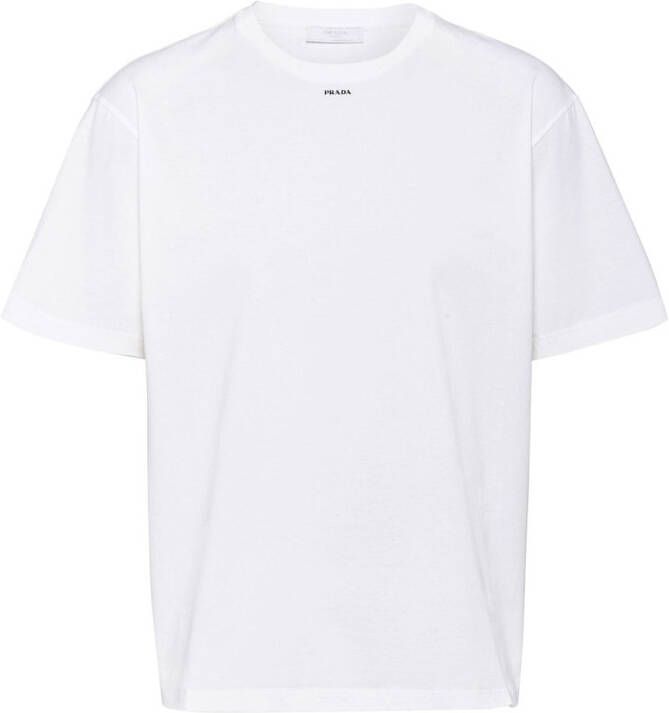 Prada T-shirt met logoprint Wit