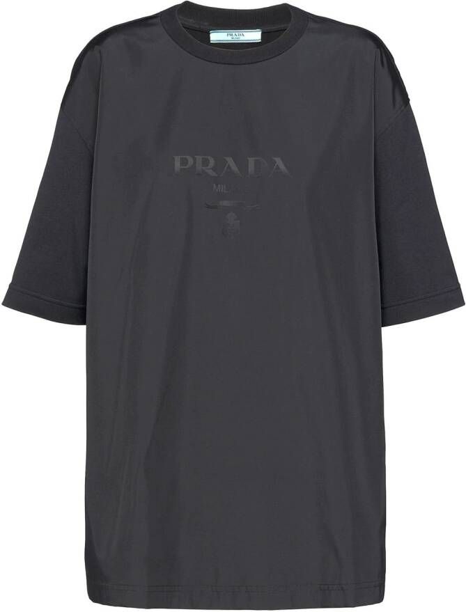 Prada T-shirt met logoprint Zwart