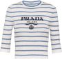 Prada Wollen trui met intarsia logo Grijs - Thumbnail 1