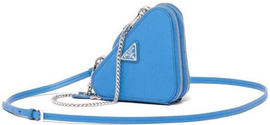 Prada Triangel kleine tas Blauw
