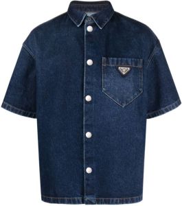 Prada Overhemd met logo Blauw