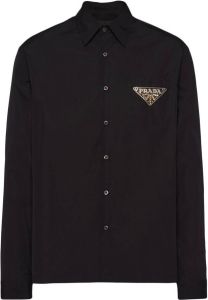 Prada Overhemd met logo Zwart