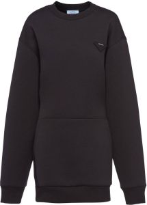 Prada Sweaterjurk met logo Zwart