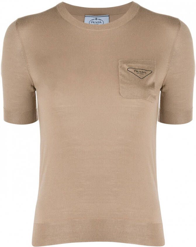 Prada Trui met borstzak Bruin