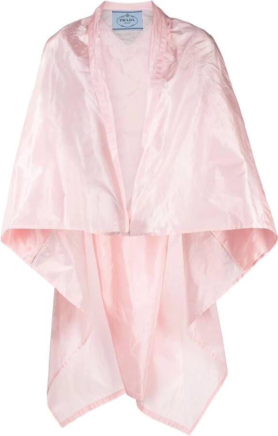 Prada Taffeta cape met enkele rij knopen Roze