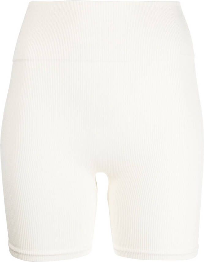 PRISM² Geribbelde shorts Wit
