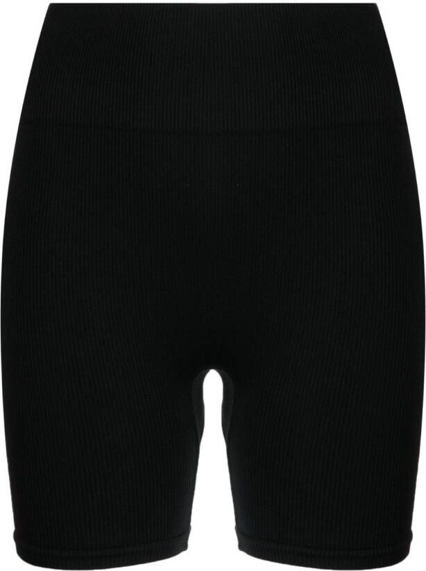 PRISM² Geribbelde shorts Zwart